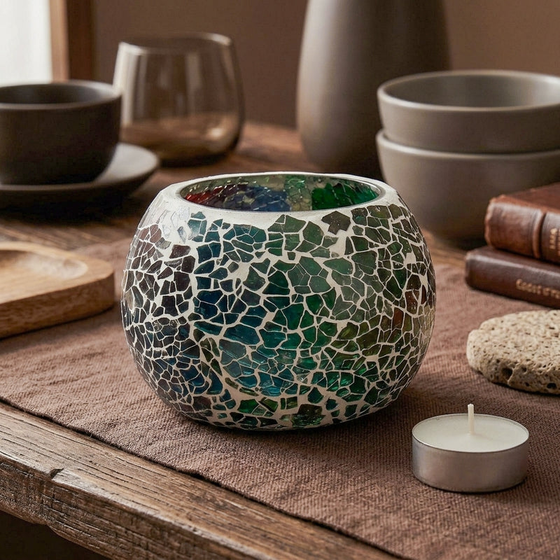 Dayanita Mosaic Glass Tealight Candle Holder media 4