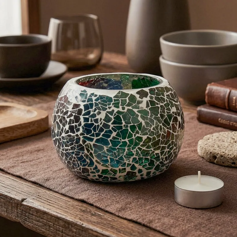 Dayanita Mosaic Glass Tealight Candle Holder media 4