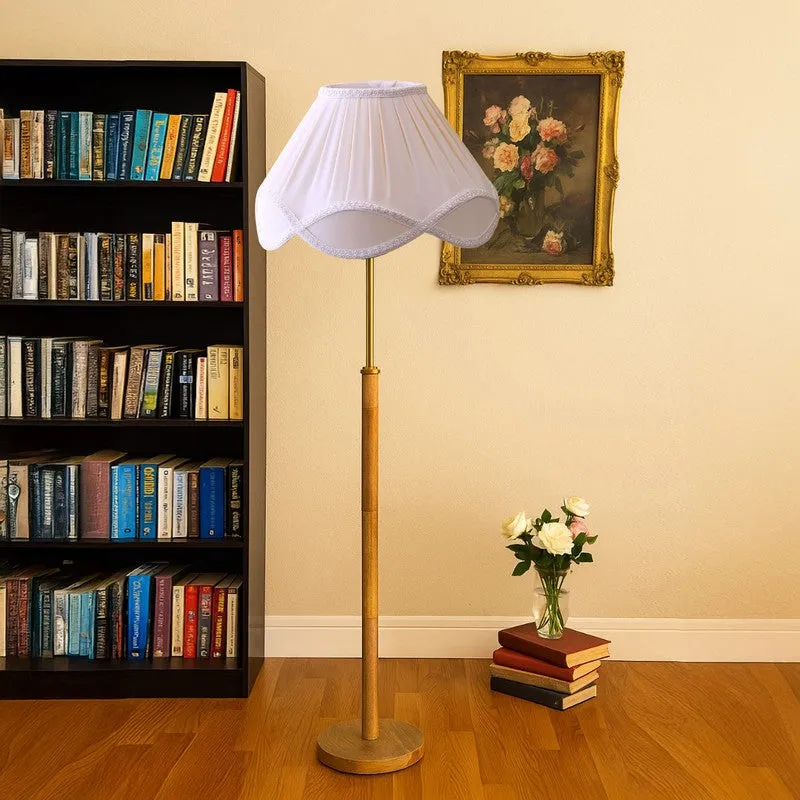 Maple Glow Wooden Floor Lamp - White media 4