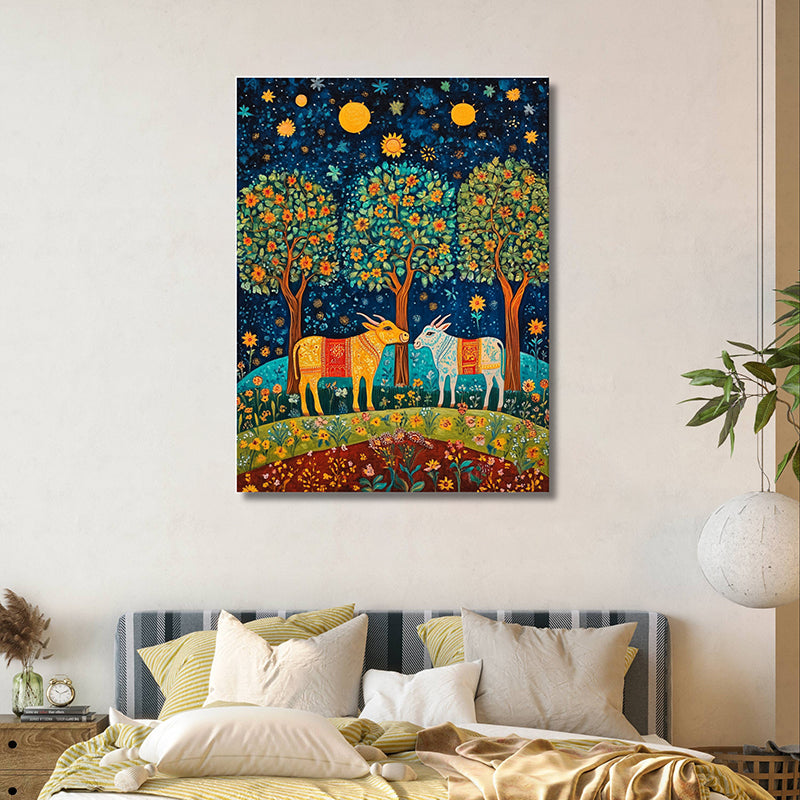 Cattles Of Night Wall Painting