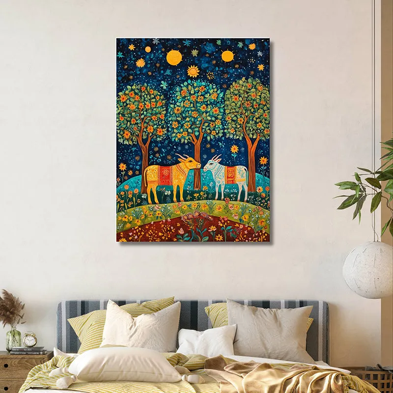 Cattles Of Night Wall Painting media 1