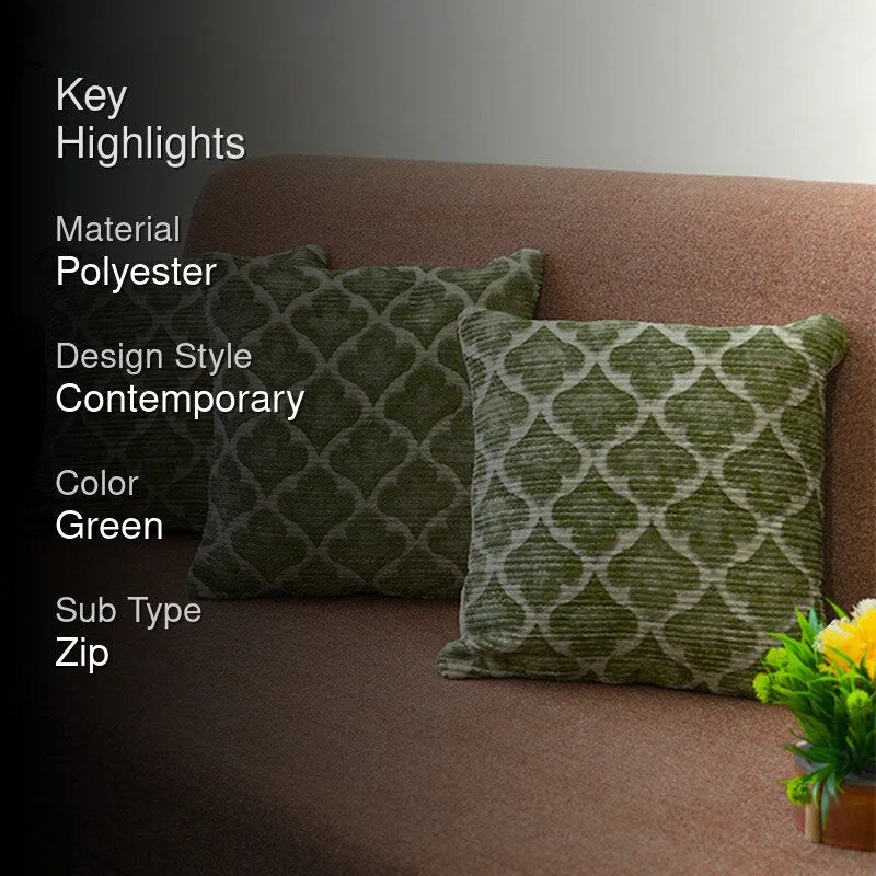 DiagMatrix Cushion Cover (Olive) - Set Of Three media 2