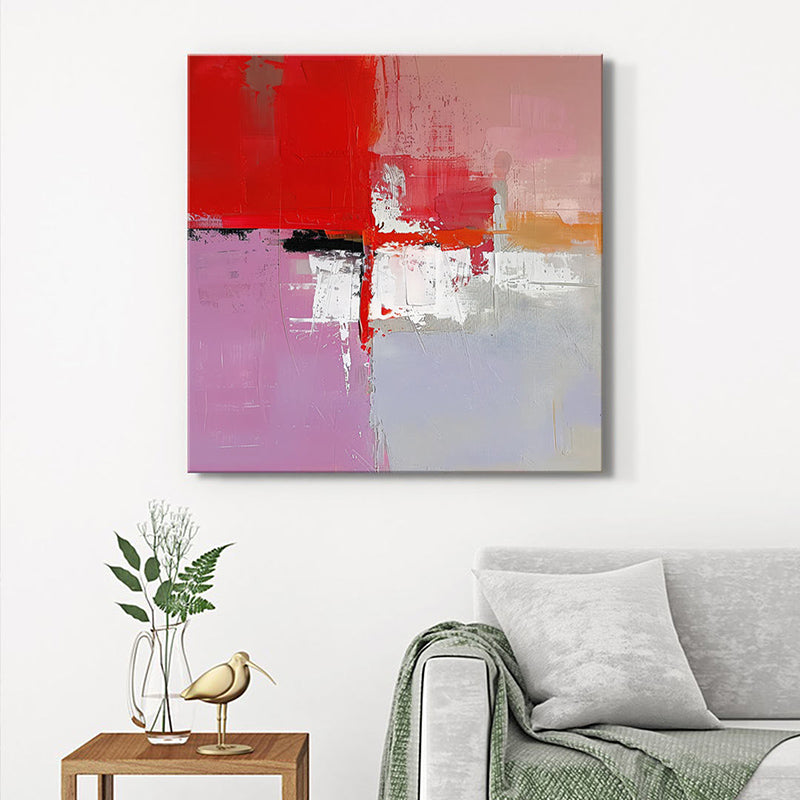 Red & Pink Abstract Wall Painting