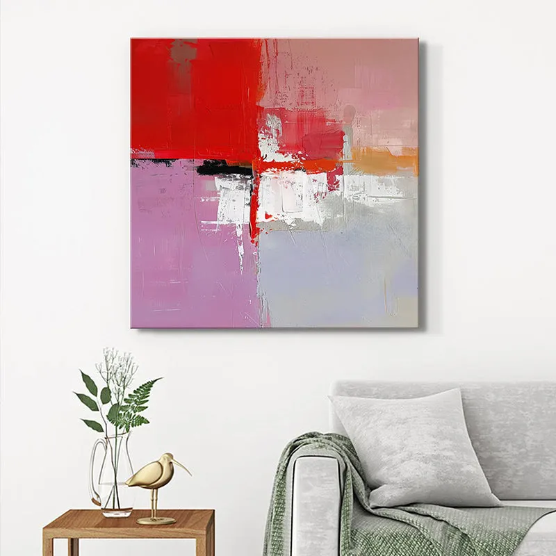Red & Pink Abstract Wall Painting media 1