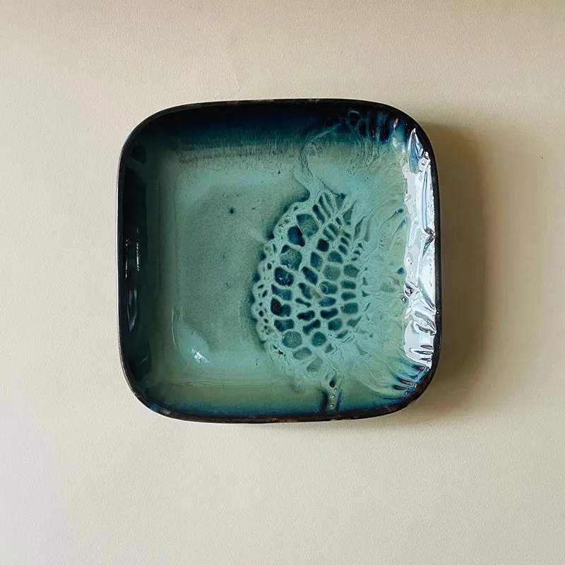 Planar Ceramic Platter - Grey - Green media 5