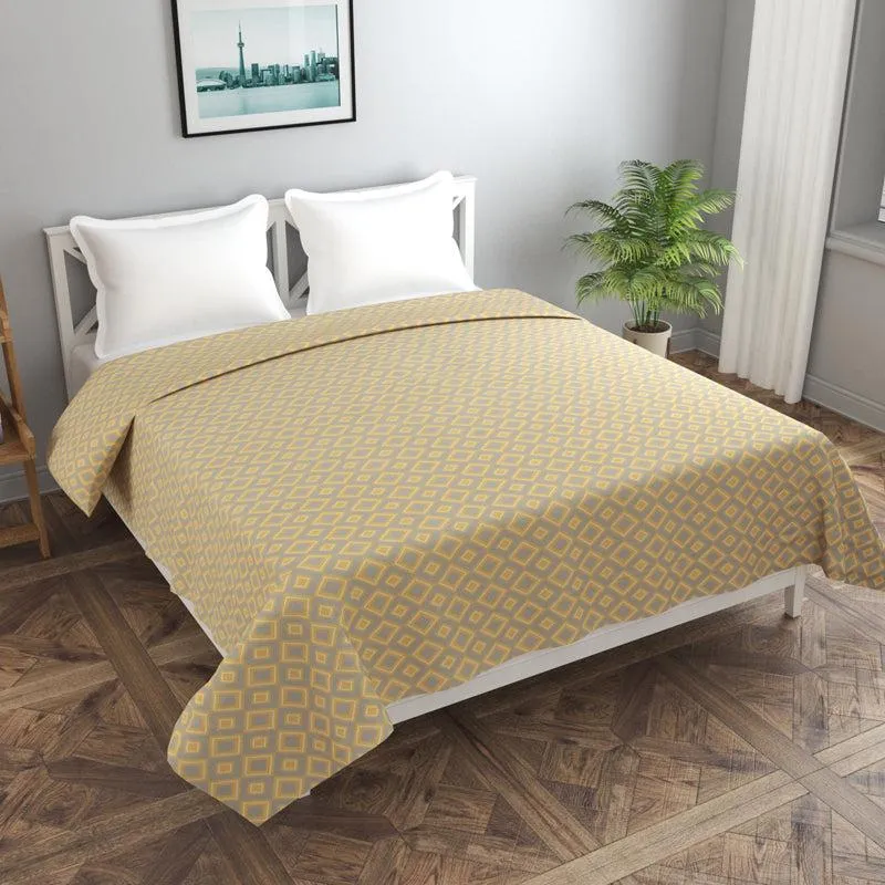 Sublime Sandstone Geometric Cotton Duvet Cover (Yellow) - 210 TC media 1
