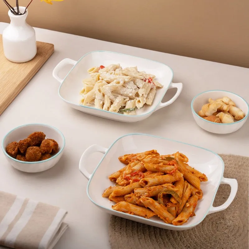 Saffron I Porcelain Platter with Dip Bowl - Four Piece Set media 3