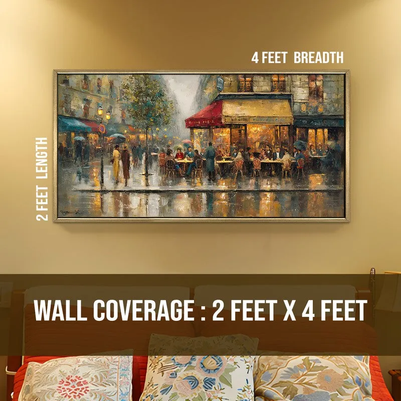 Painted Rain Canvas Wall Painting With Frame media 8