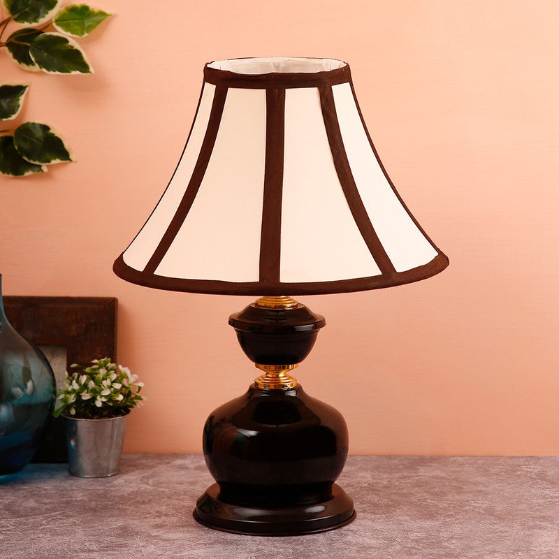 Astravax Cotton Table Lamp With Iron Base - White