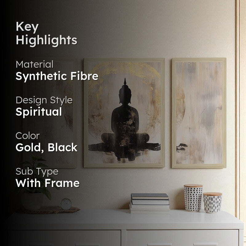 Tranquil Buddha Wall Art - Set of Three media 2