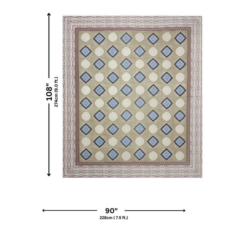 Metro Matrix Geometric Cotton Bedsheet (Green) - 140 TC media 6
