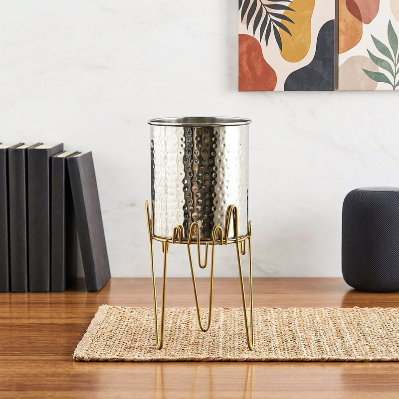 Retsa Stainless Steel Planter - Silver & Gold