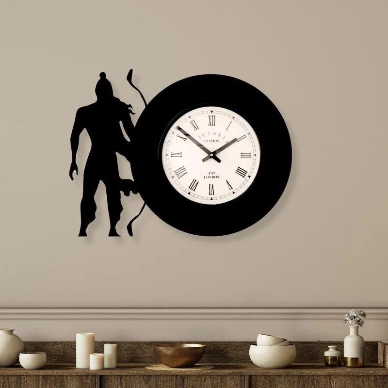 Sri Ram Steel Analog Wall Clock - Black media 1