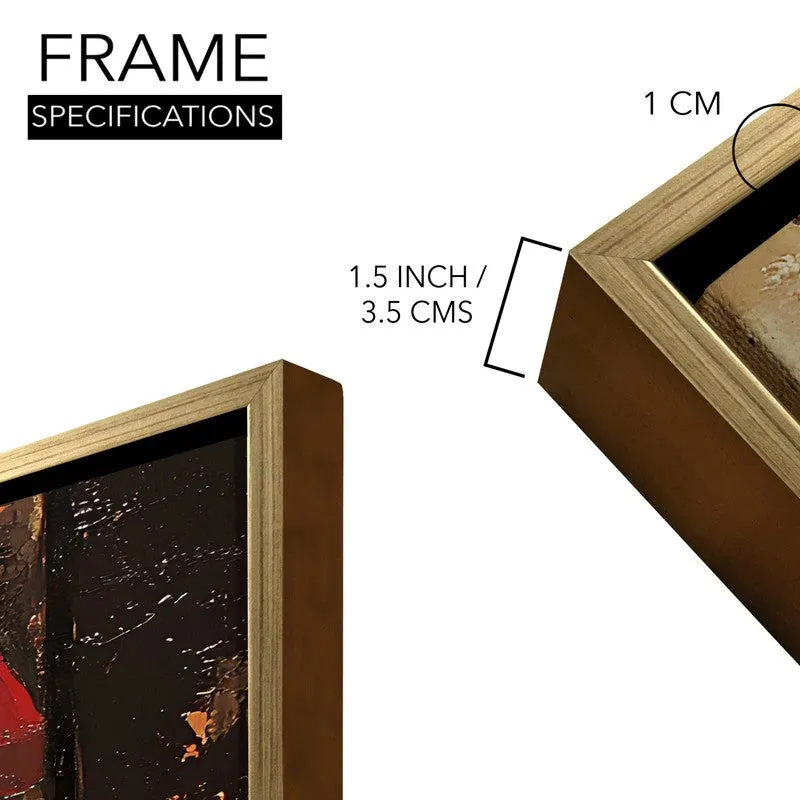 Golden Corner Canvas Wall Painting With Frame media 8