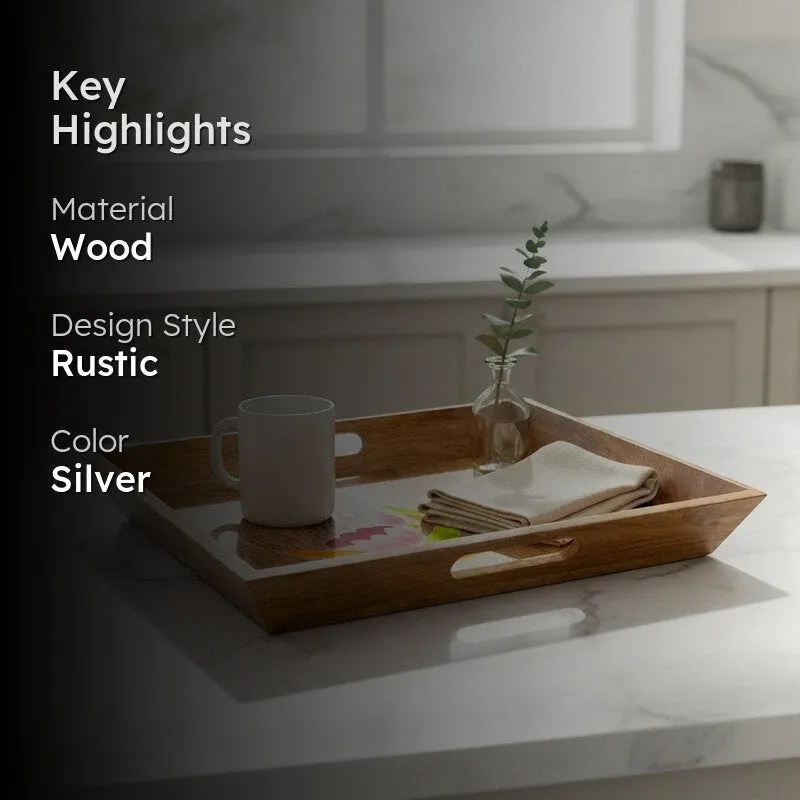 Padma Elegance Wooden Serving Tray media 2