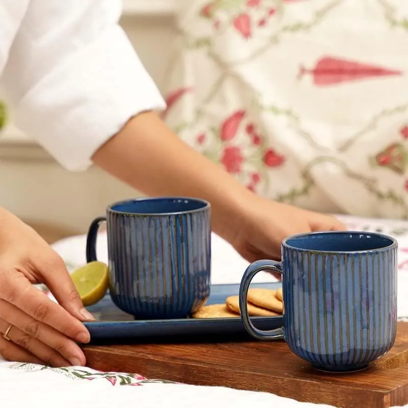 Cristie Ceramic Coffee Mug (320 mL Each/Cobalt) - Set of Two media 1