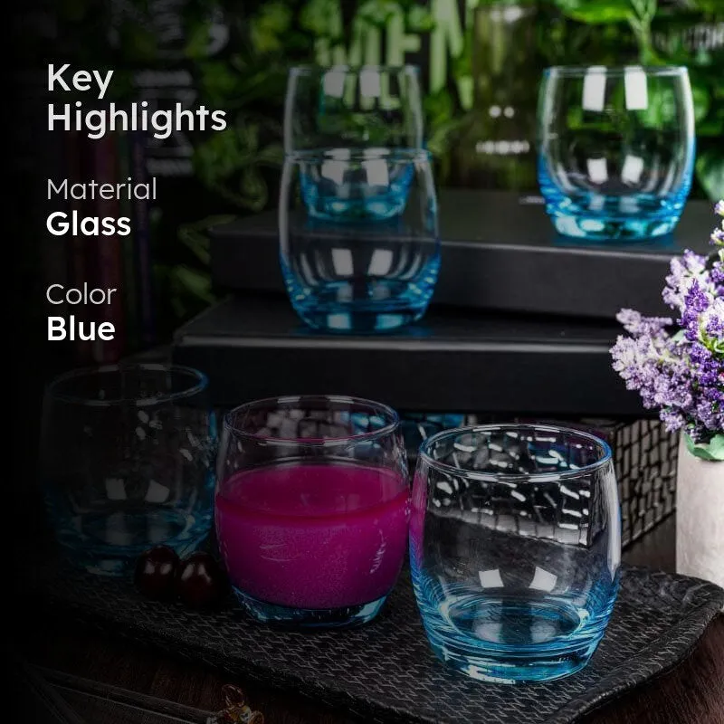 Potlo Blue Whiskey Glass (310 mL) - Set Of Six media 2