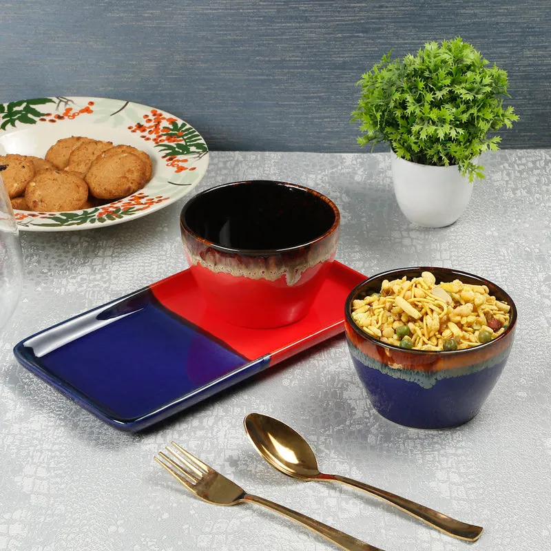 Gleam Snack Bowl with Tray - Three Piece Set media 1