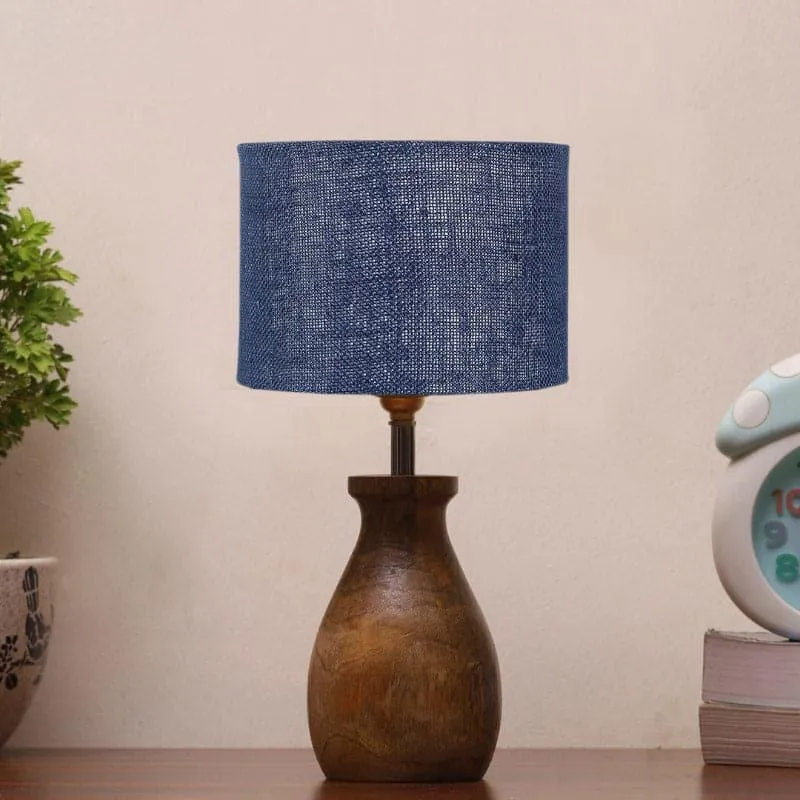 Sheldo Mista Fabric Table Lamp - Blue,Brown media 3