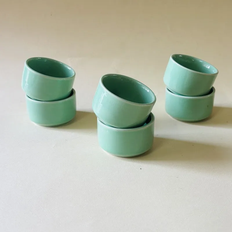 Ceramic Dip Bowls (Green,50 mL Each) - Set Of Six media 5