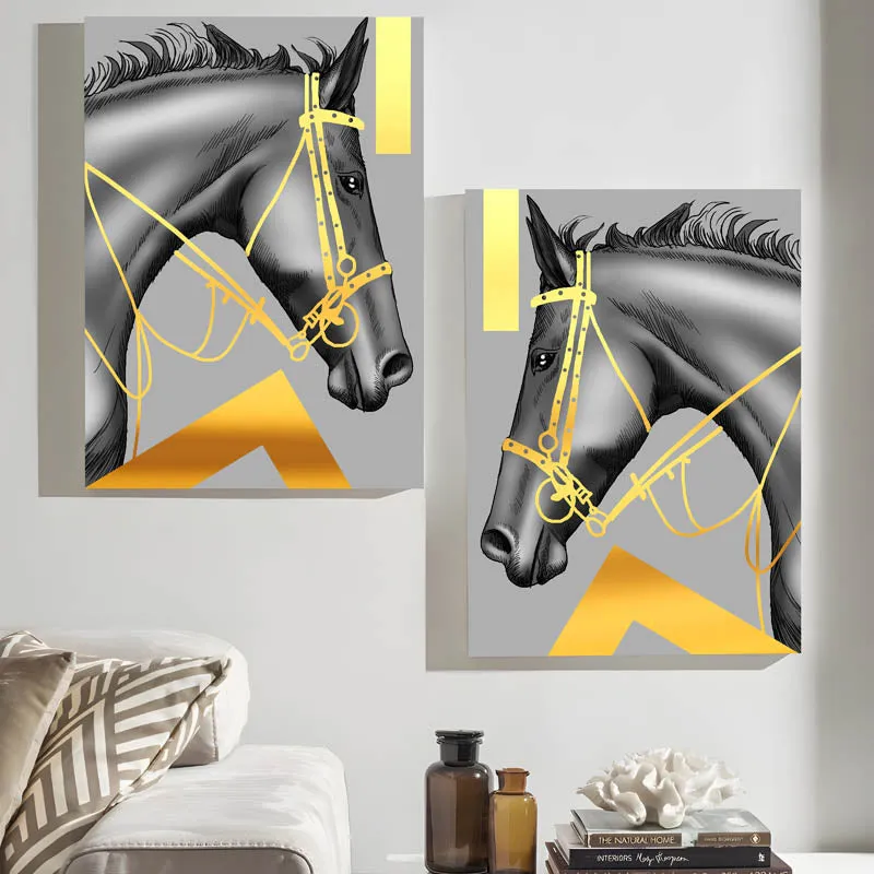 Alaric Stallion Wall Art - Set Of Two media 1