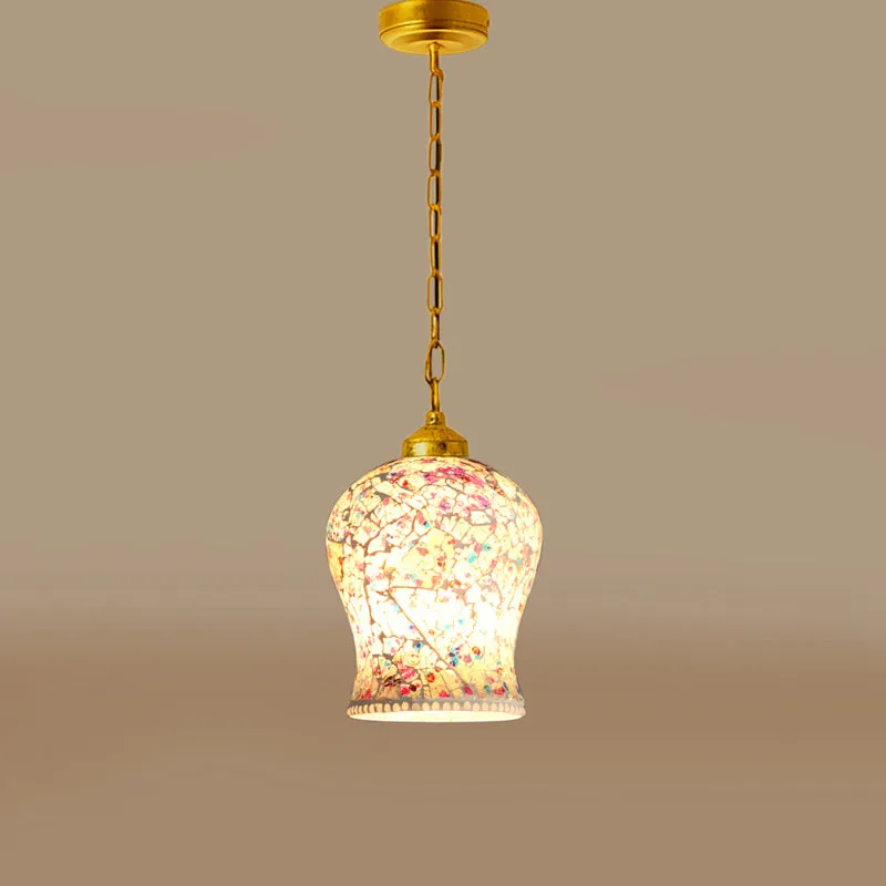 Mosaic Night Metal & Glass Ceiling Lamp media 5