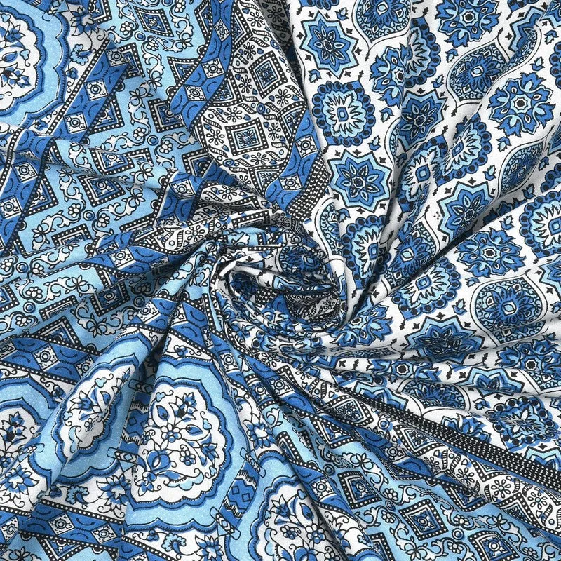 Auraar Cotton Bedsheet (Blue) - 240 TC media 5