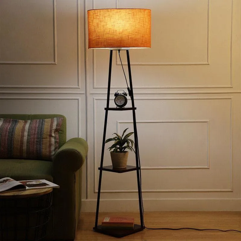 Kyomi Black Pyramid Floor Lamp media 1