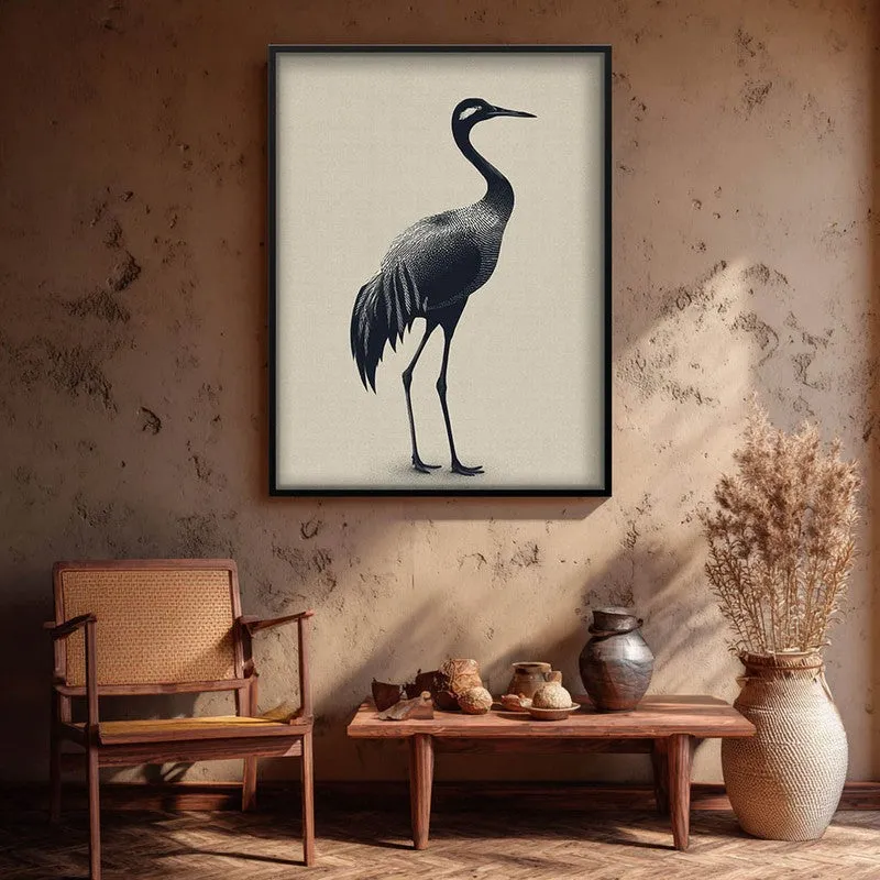 Graceful Crane Canvas Wall Painting With Black Frame media 8