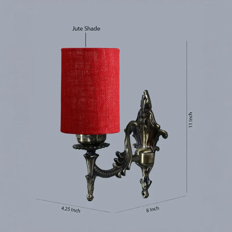 Vista Edrel Cylindrical Fabric & Metal Wall Lamp - Maroon media 5