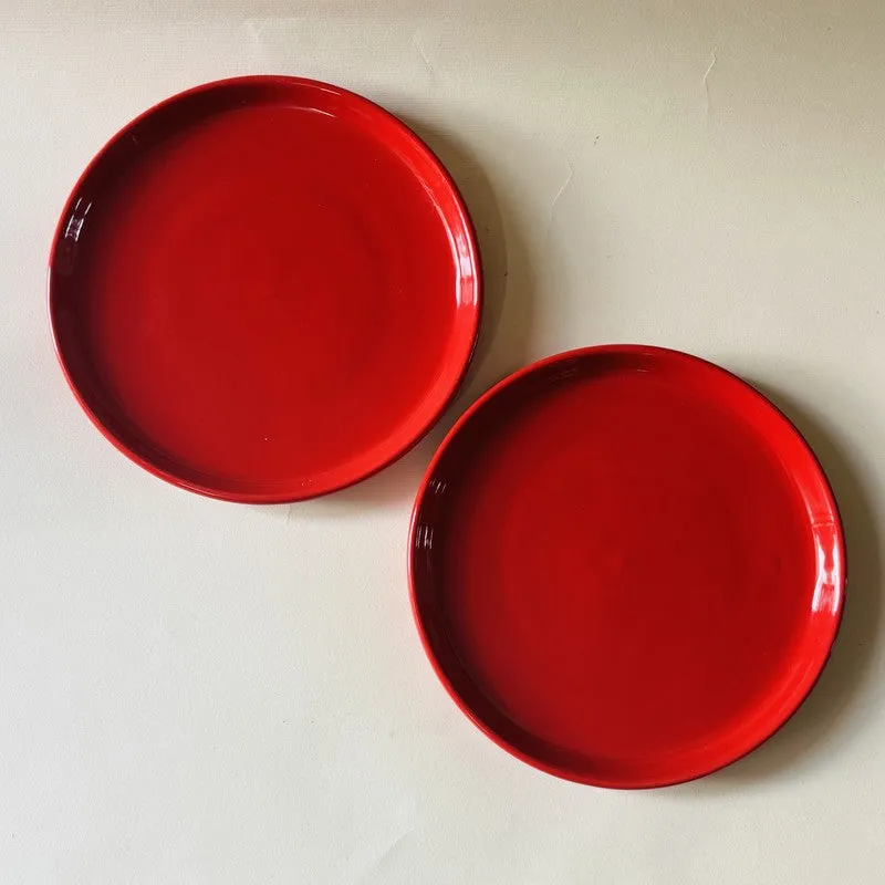 Ceramic Quarter Plate (Red) - Set Of Two media 4