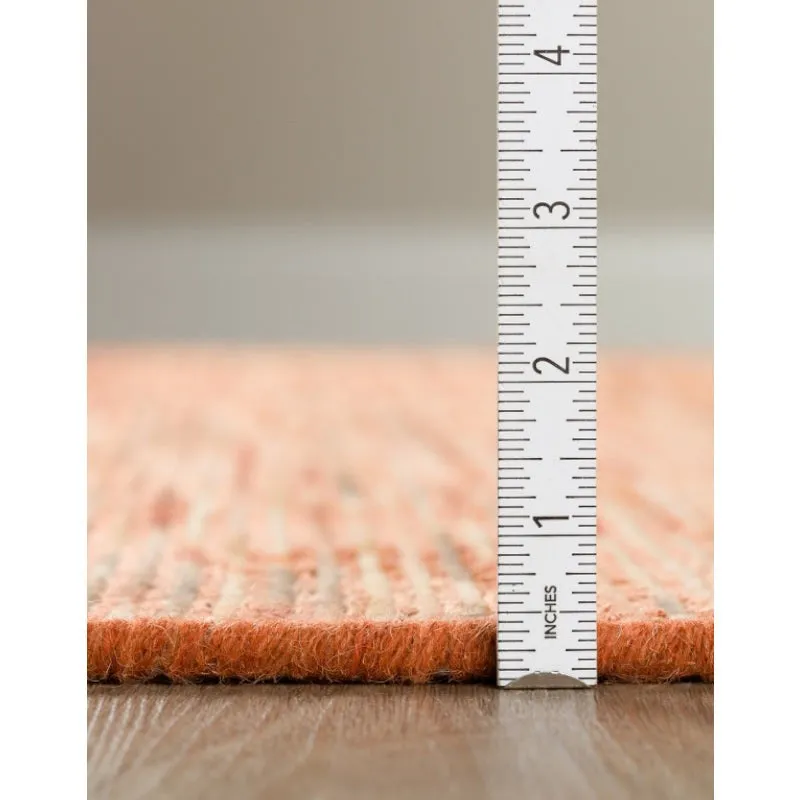 Lasumi Hand Woven Wool Rug - Orange media 8