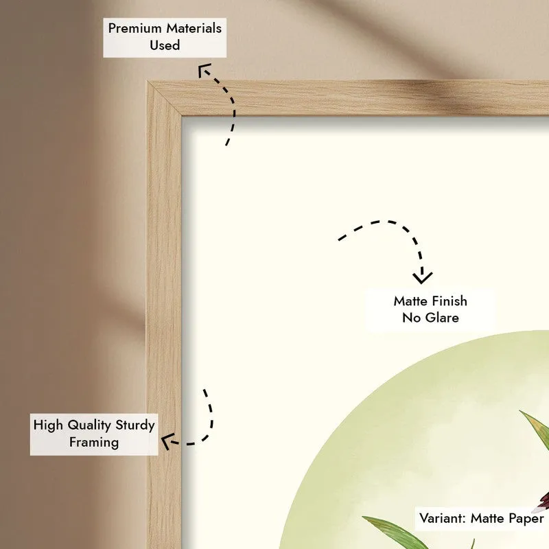 Birdsong Bliss Botanical Archival Paper Wall Art - Natural Brown Frame media 6