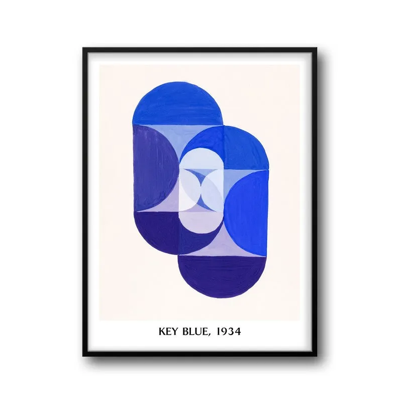 Key Blue Joseph Schillinger Archival Canvas Wall Painting - Black Frame media 5