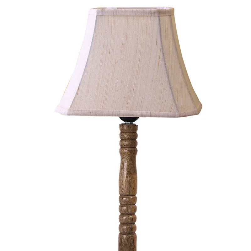 Vintage Vibe Table Lamp With Wooden Base - White,Brown media 5