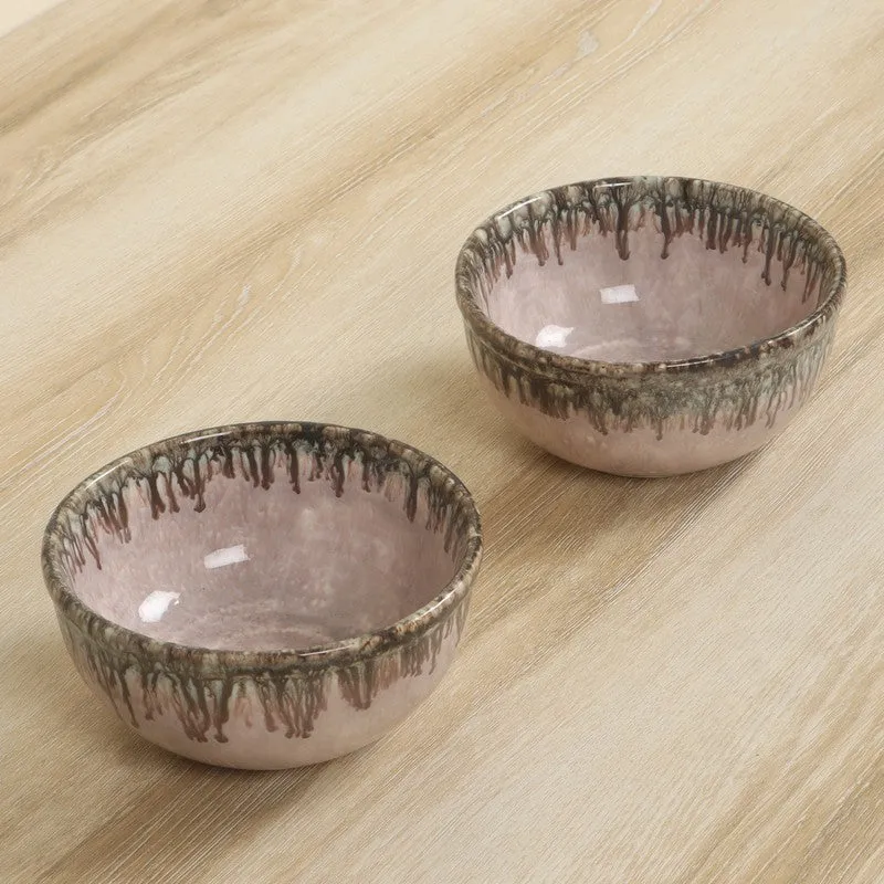 Opaline Snack Bowls (Pink,200 mL Each) - Set Of Two media 4