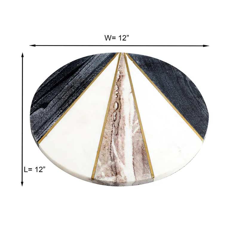 Elegra (Marble,Brass) Marble Serving Platter media 7