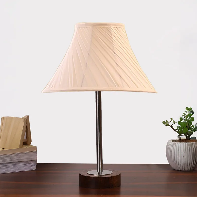 Twistra Rodin Wooden Table Lamp - OffWhite,Silver,Brown media 3