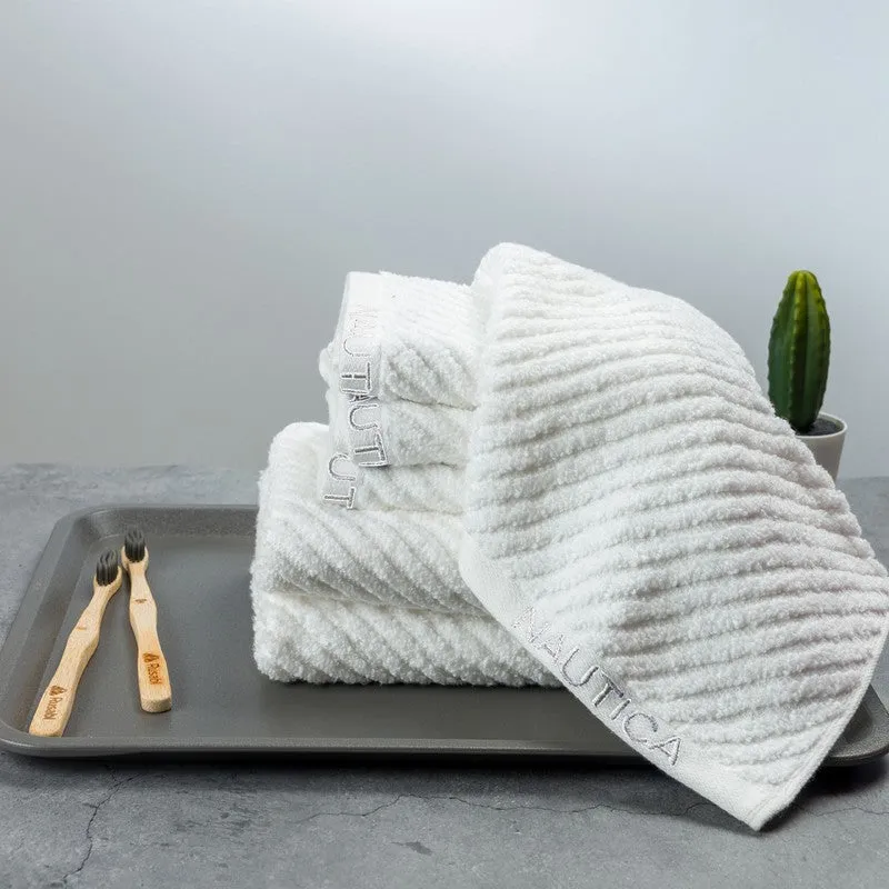 Nautica Riviera Soft Cotton Towel Set (White) - Six Piece Set media 3