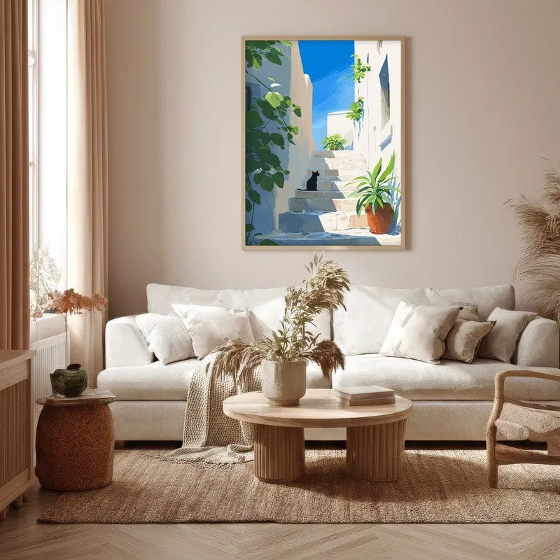 Shadow Stair Canvas Wall Painting - Brown Frame media 5