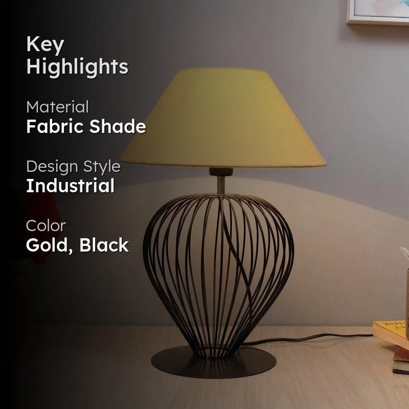 Renisa Fabric Table Lamp - Gold,Black media 2