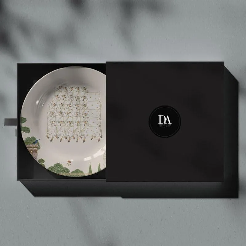 Pichwai Edit Wall Plate - White media 3