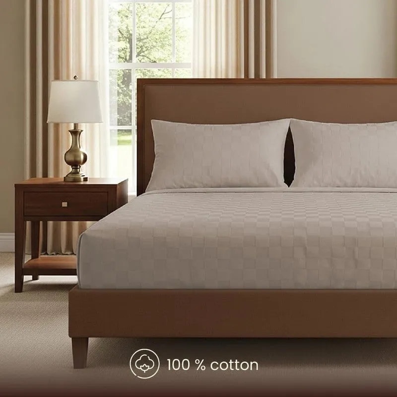 Urban Space Pastel Bliss Cotton Bedsheet (Brown) - 300 TC media 5