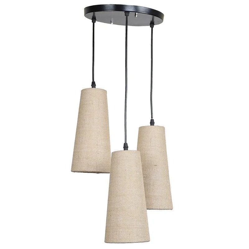 Nordic Neutral Triple Metal Ceiling Lamp - Beige media 4