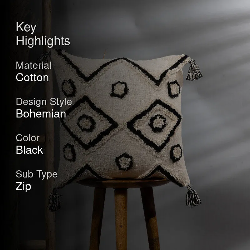 Ecru Ink Tufted Cushion Cover media 2