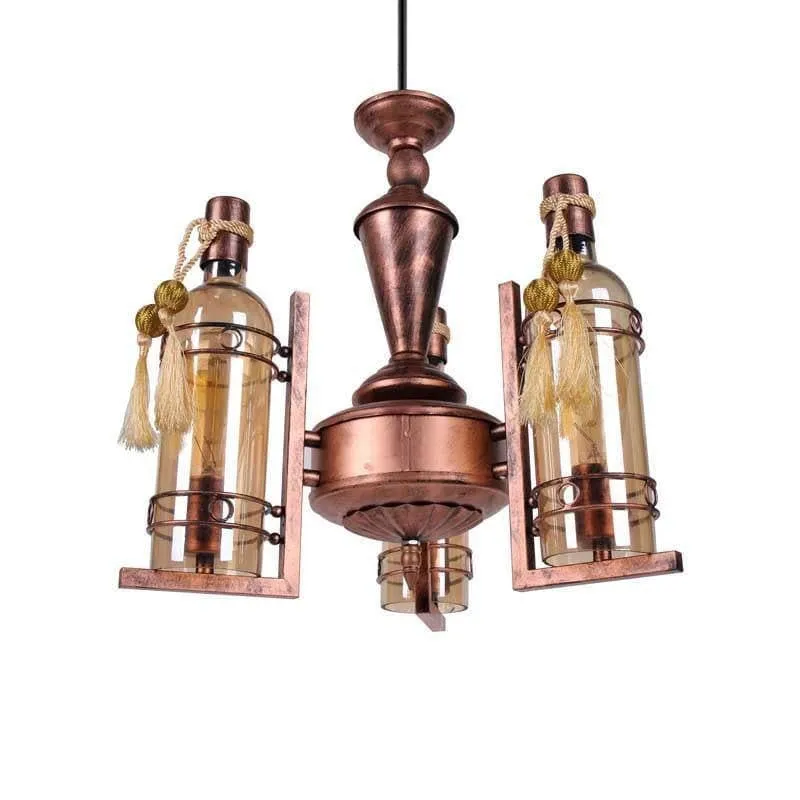 Industrial Farmhouse Metal Bottle Chandelier - Copper media 3