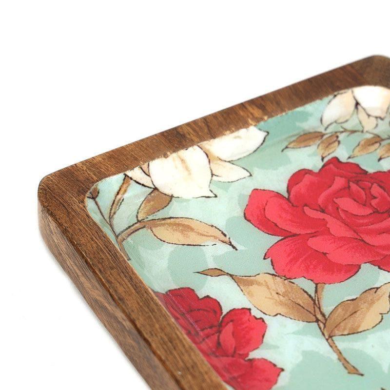 Elodie Floral Wood Platter media 4