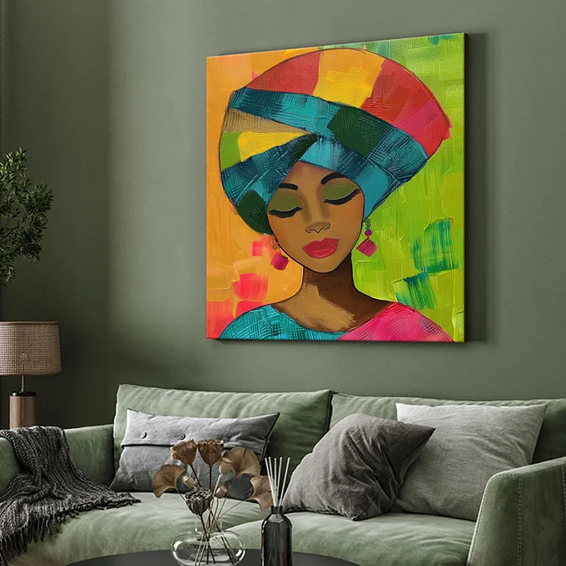 Black Woman Wall Painting media 4