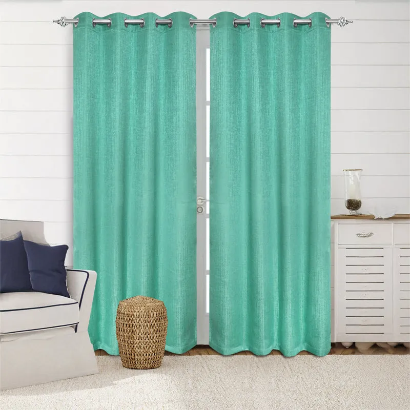 Saral Home Auriel Room Darkening Curtain (Teal) - Set Of Two media 1