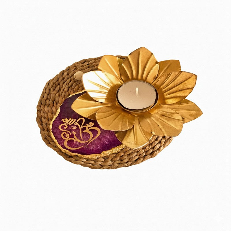 Divyara Tea Light Candle Holder - Purple media 5